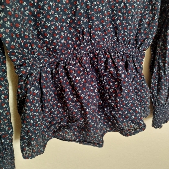 Madewell Tie-Back Peplum Top in Campden Daisies sz Xs - Picture 5 of 10